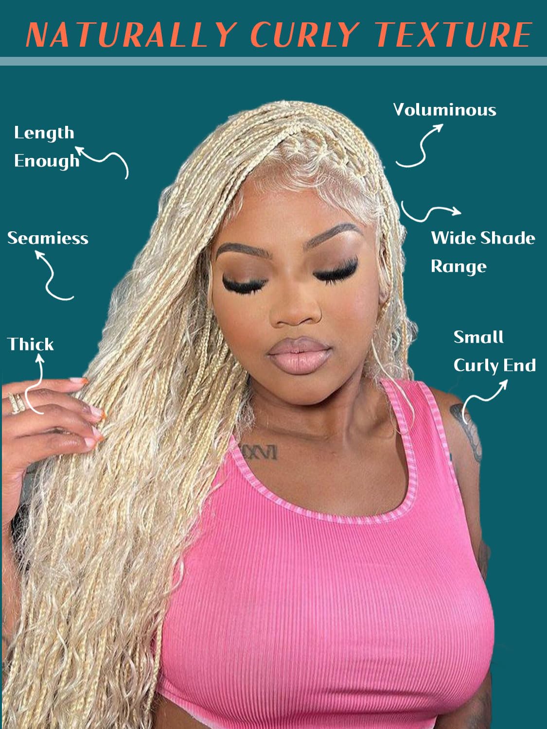Amazon.com : 613 Blonde Curly Braiding Hair for Boho Braids  display picture 1
