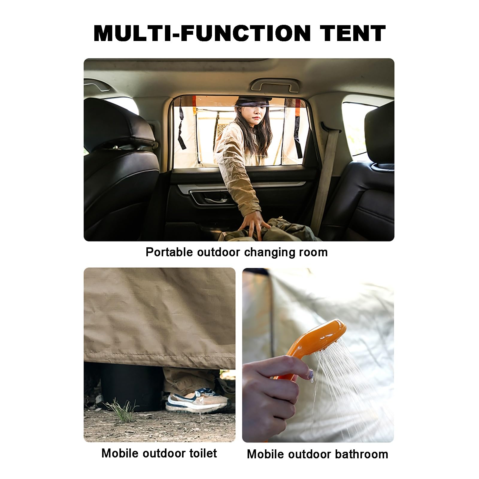 Overland Duschzelt Camping mit Dach, Umkleidekabine Mobil, Auto Seitenduschraum, Tragbares Duschzelt, Toiletten Camping Sichtschutz, 103 x 180 cm