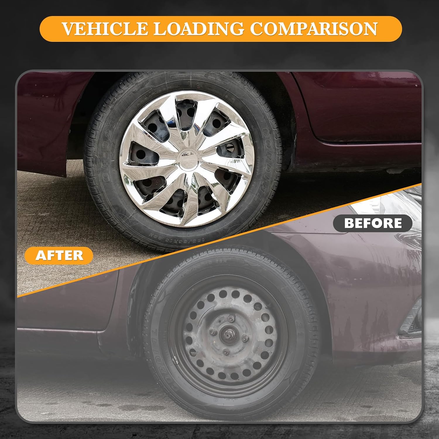 16" Premium Universal Wheel Rim Covers – Set of 4 Chrome Hubcaps,ABS&PC Material Hub Protection Accessory,Snap-on Replacement Caps for Car,Pickup Truck,SUV - 16 Inch Chrome