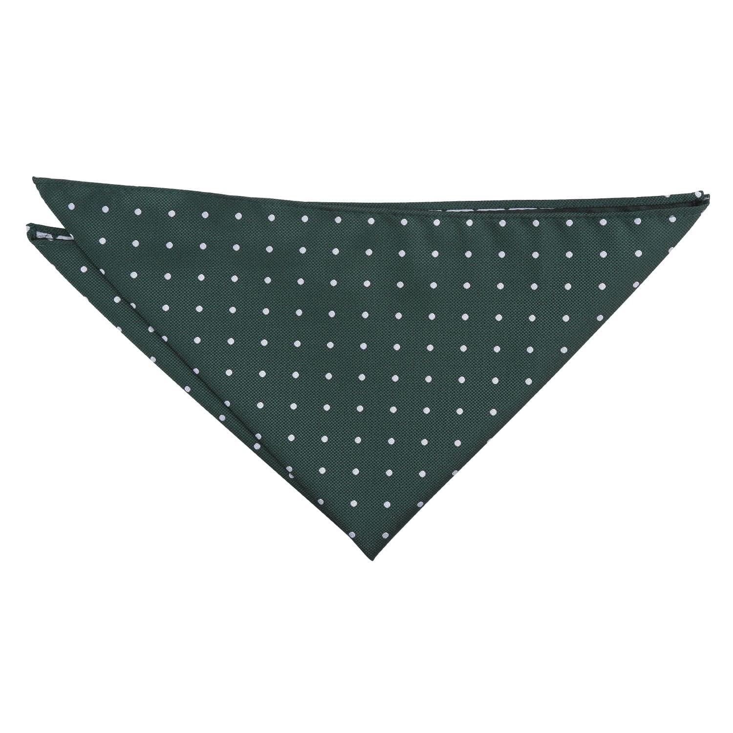 DQT Polka Dot Wedding Party Pocket Square Handkerchief - Hunter Green