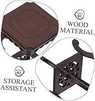 Vista 5 de DOITOOL Pedestal de exhibición de madera para plantador Soporte de maceta rústico estilo aleatorio