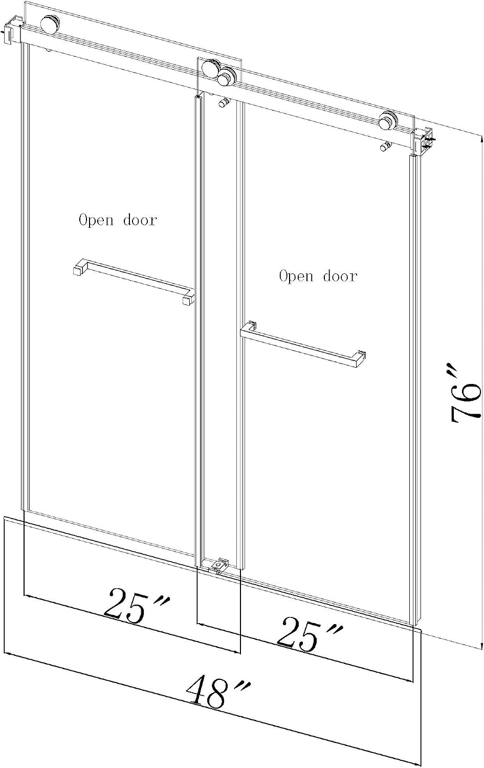 Bеѕt Quаlіtу 🔥 MCOCOD Frameless Double Sliding Shower Door 46-48W x 76H, 3/8(10mm) Clear Tempered Glass, Brushed Nickel Stainless Steel Finish, DS01, Matte Black Bеѕt Dеаl Prоduсt MCOCOD Frameless Double Sliding Shower Door 46-48W x 76H, 3/8(10mm) Clear Tempered Glass, Brushed Nickel Stainless Steel Finish, DS01, Matte Black