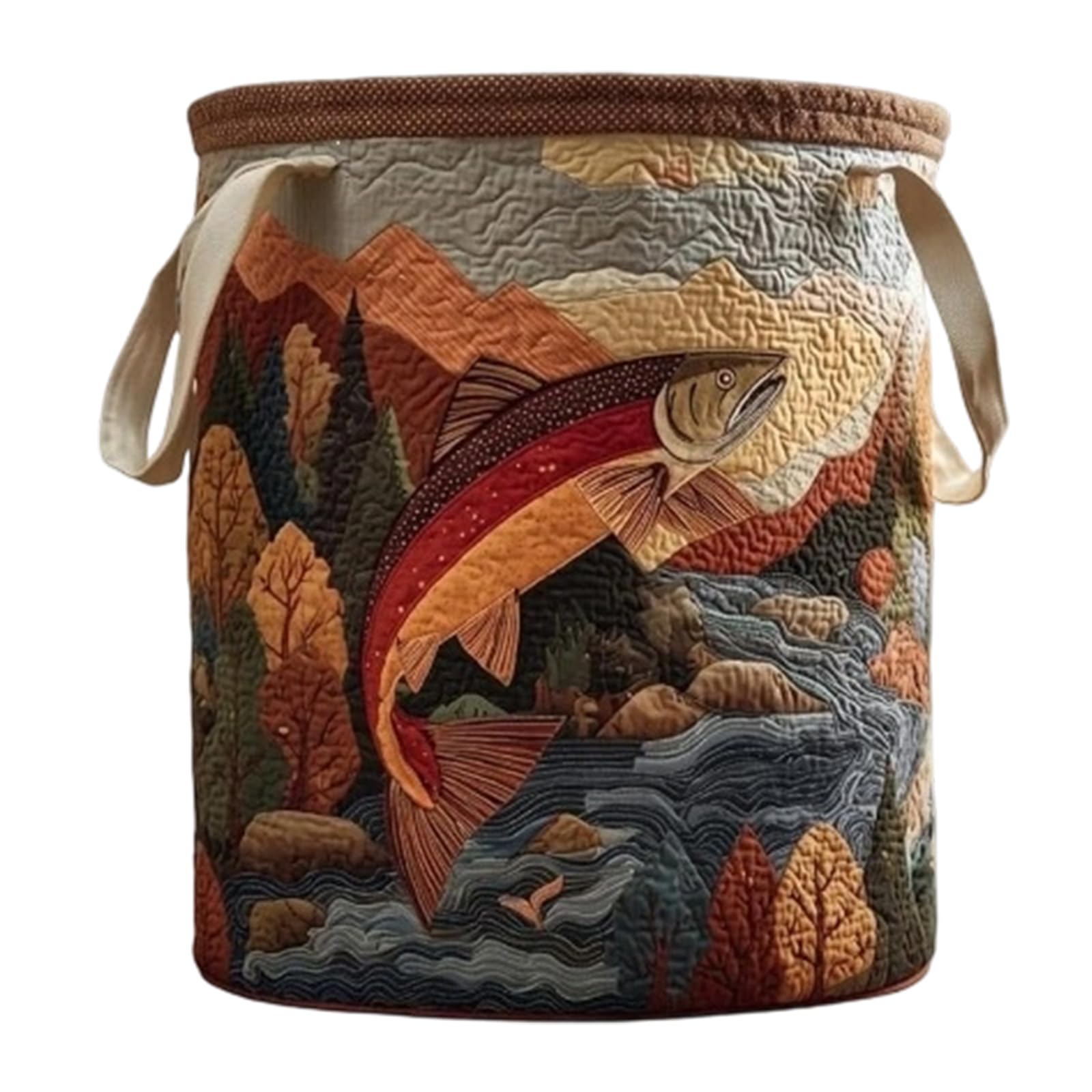 Practical Floral Quilted Clothes Basket Family Sized Garment Collector for Organizing Laundry and Enhancing Home Decors Sturdy Quilted Dirty Clothes Holder