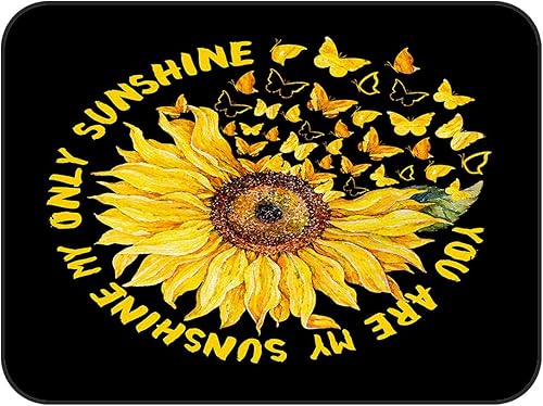 Miniatura 2 de Alfombra amarilla con girasoles para dormitorio, antideslizante, para sala de estar, 2 pies 7 pulgadas x 5 pies, decoración de habitación de bebé,