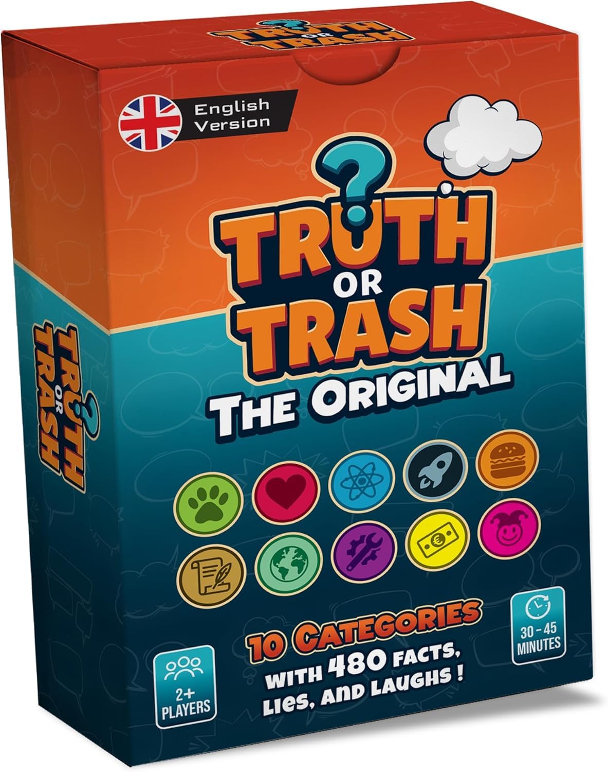Truth or Trash - The Original Party Card Game for Adults Teens & Families, White/Off-white, Small