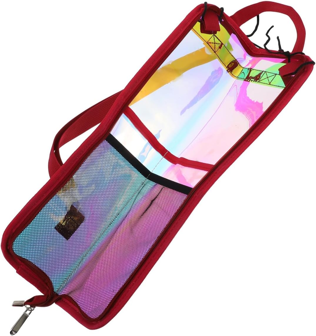 BESPORTBLE Portable Red Drumstick Case Bag, Professional Drumstick Holder Pouch for Drummers, Lightweight Creative Drum Accessory Carrying Storage