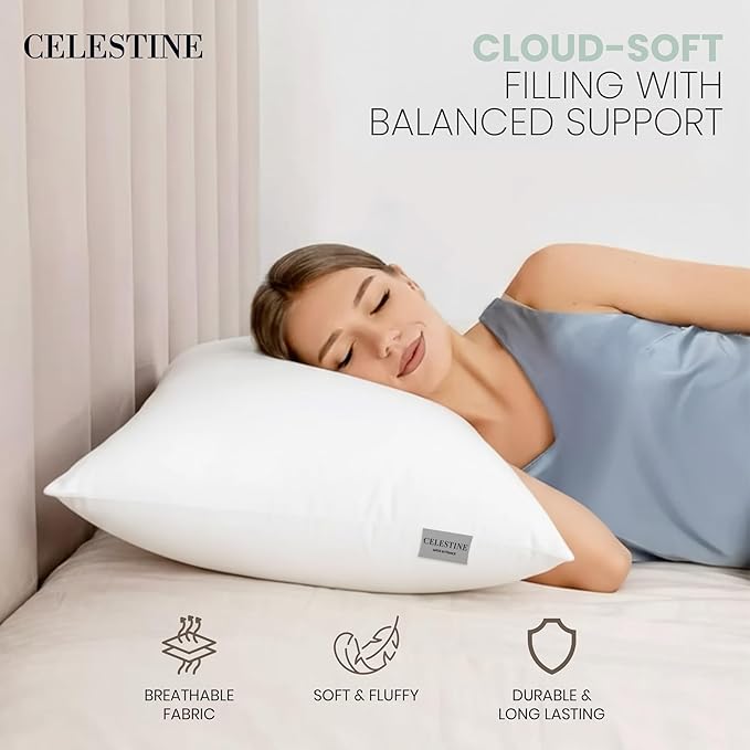 Set 4 Almohadas King Size Fibra de Poliéster Blanco miniatura 4