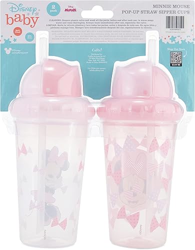 Miniatura 3 de Disney Vasos Entrenadores para Niños Pequeños para Niños y Niñas Paquete de Dos Vasos Entrenadores de 10 Onzas con Pajita y Tapa Botella de Agua