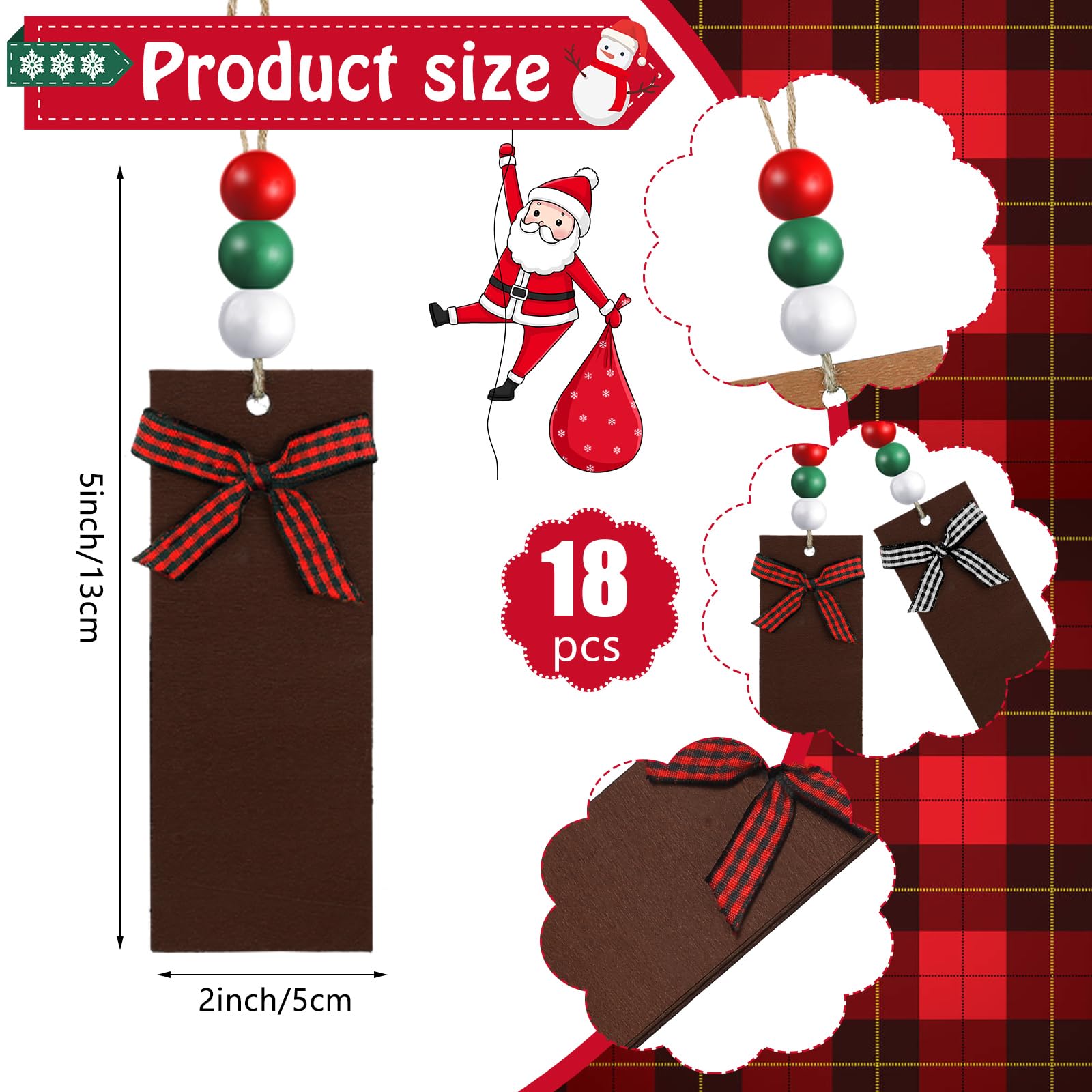 Sosation Lot de 18 chaussettes de Noël lumineuses de 45,7 cm avec étiquettes nominatives et support de chaussette de Noël pour cheminée et cheminée - Cadeaux de Noël à suspendre avec guirlande