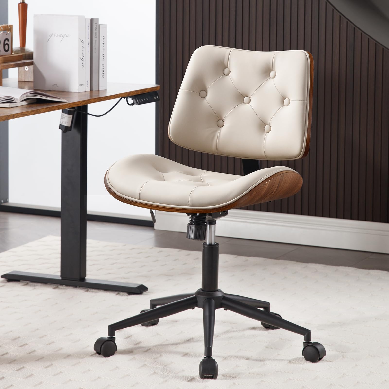 BERYTH Armless Home Office Chair Beige
