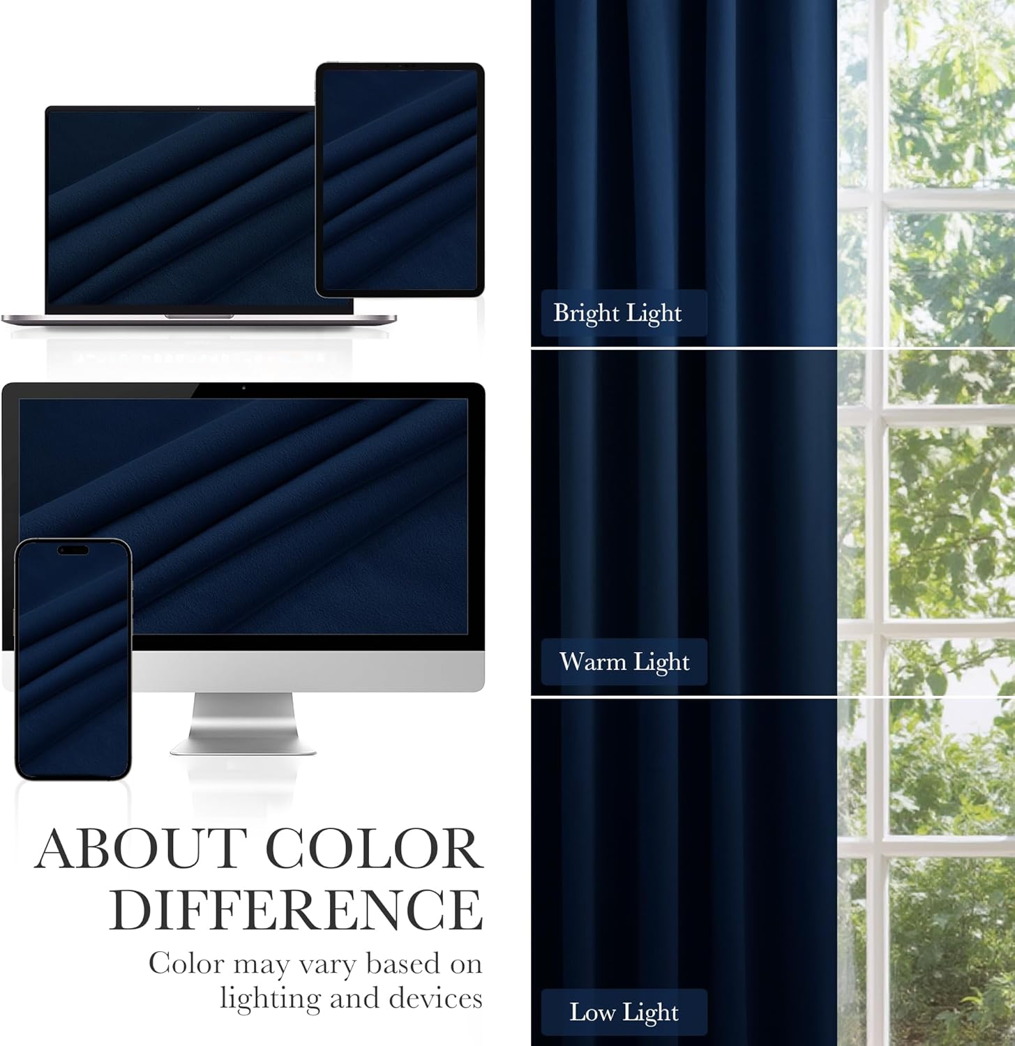 PONY DANCE 100% Blackout Cutains 90 inch Length 2 Panels Set, Navy Blue Velvet Thermal Insulated Window Drapes for Bedroom, Luxury Black Out Rod Pocket Back Tab Curtains for Living Room, W52 x L90