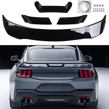 Rear Trunk Spoiler Wing Compatible with 2024-Present Mustang S650 Models GT Performance, ABS Plastic Glossy Black Rear Spoiler