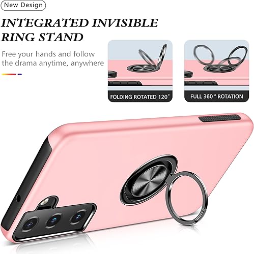 Miniatura 5 de Funda para Samsung Galaxy S22, S22 con protector de pantalla de TPU flexible autorreparable 2 unidades, funda de grado militar doble a prueba de