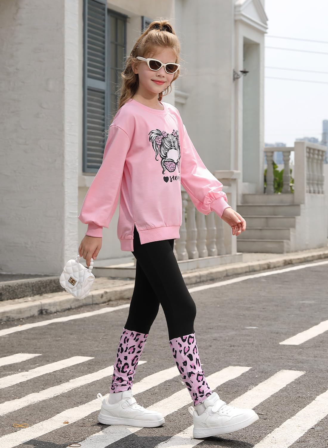 Girls Clothes Tie Dye Print Sweatshirt Tops and Leggings Sweatpants 2 Piece Fall Winter Outfits 5-12 Years - Image 3