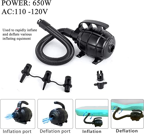 Miniatura 8 de Colchoneta de aire, colchoneta de gimnasia con bomba de aire eléctrica para uso doméstico, entrenamiento de animadoras, gimnasio, yoga