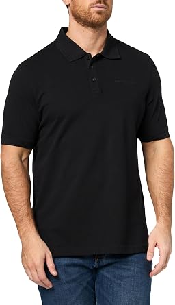 Karl Lagerfeld Mens Straight Collar Chest Logo Short Sleeve Contrast Trim Polo