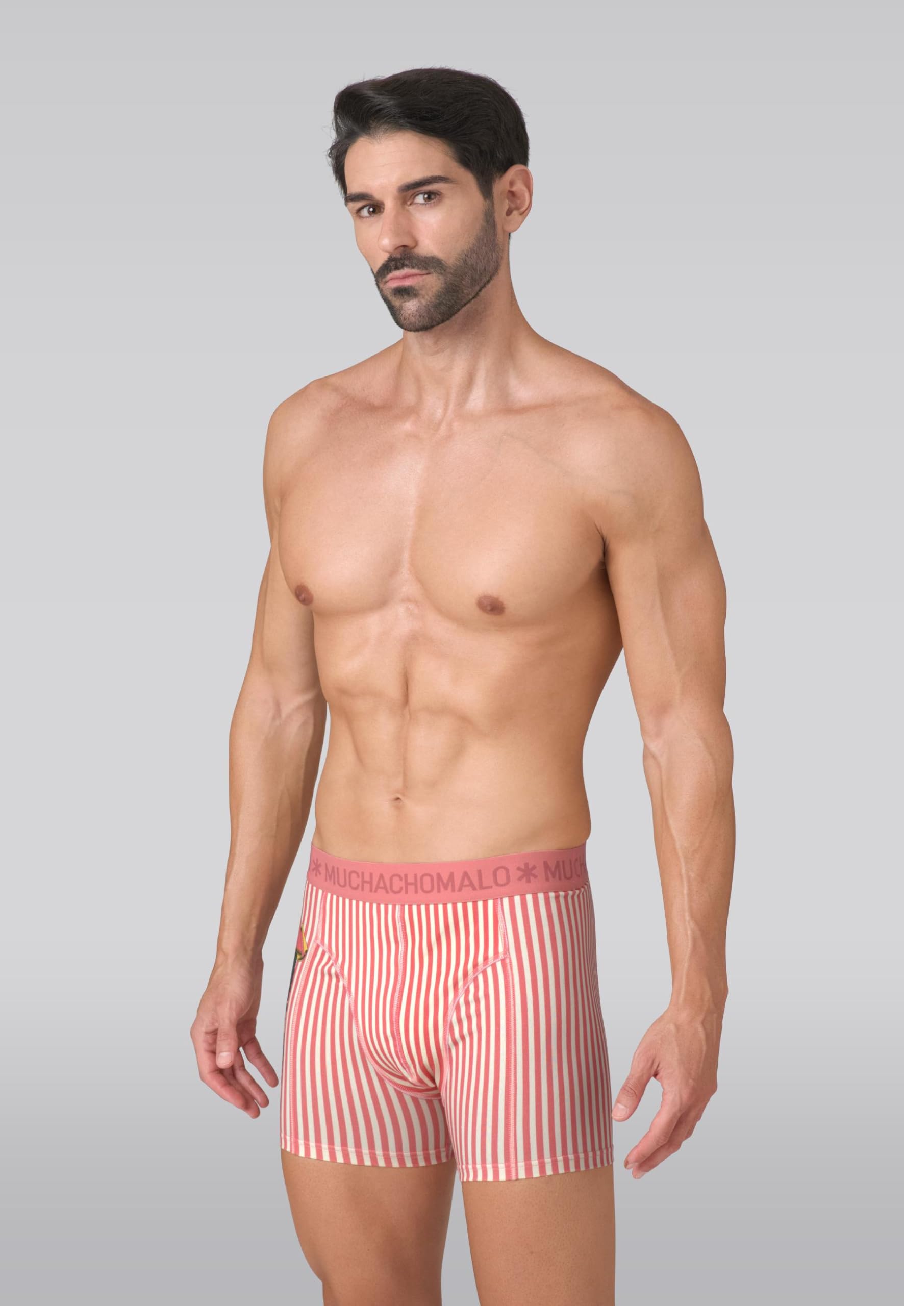 Muchachomalo Uomo Boxer 2-Pack, Fantasia, Cotone, Fascia Elastica