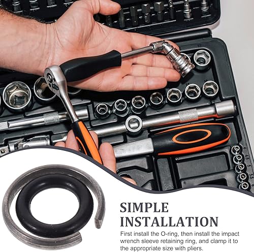 Miniatura 7 de TEHAUX - 10 juegos de llaves de impacto con anillo tórico, piezas de herramienta de llave de impacto