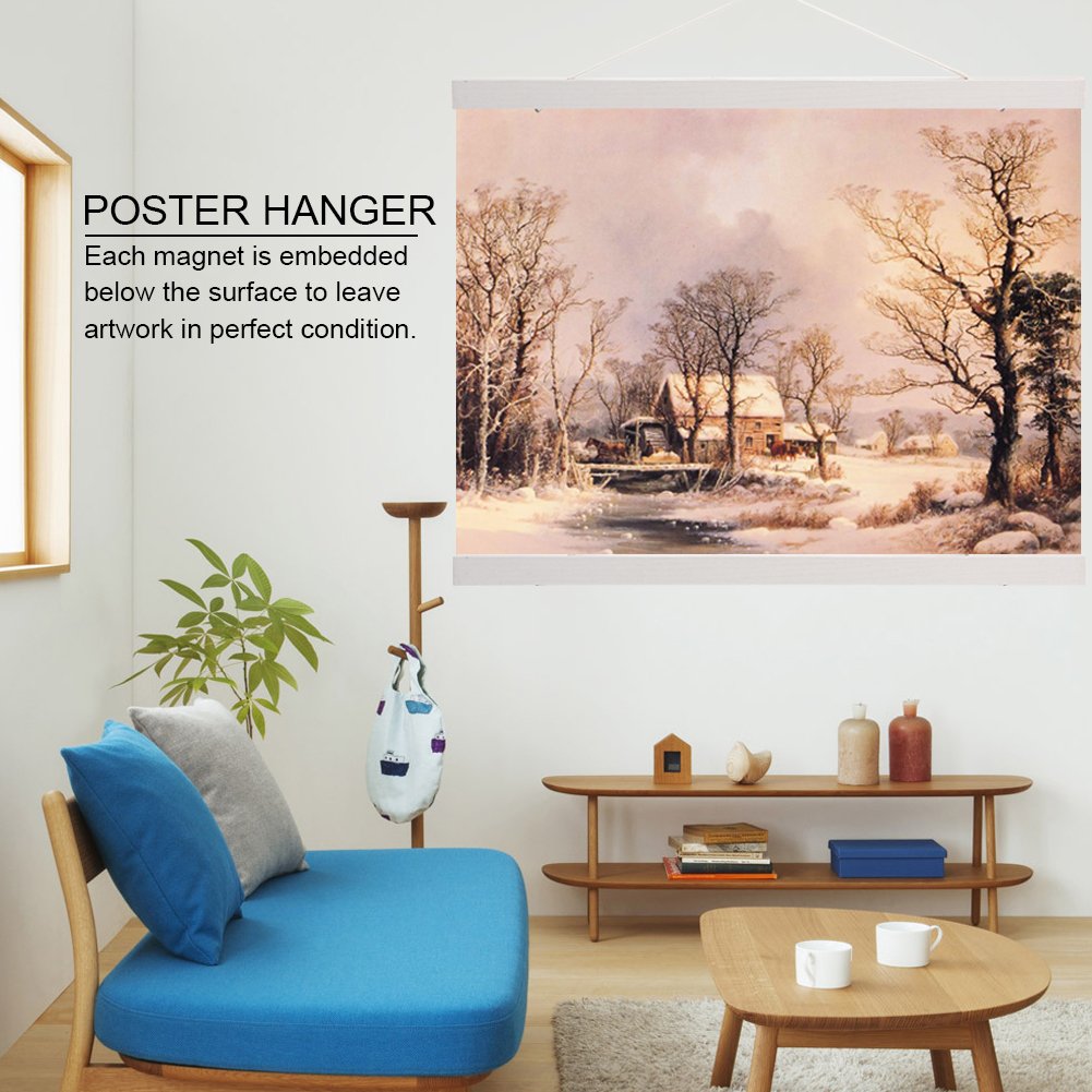 Cadre d'affiche magnétique blanc résout l'affichage complexe, bandes de bois Cocoarm pour maison