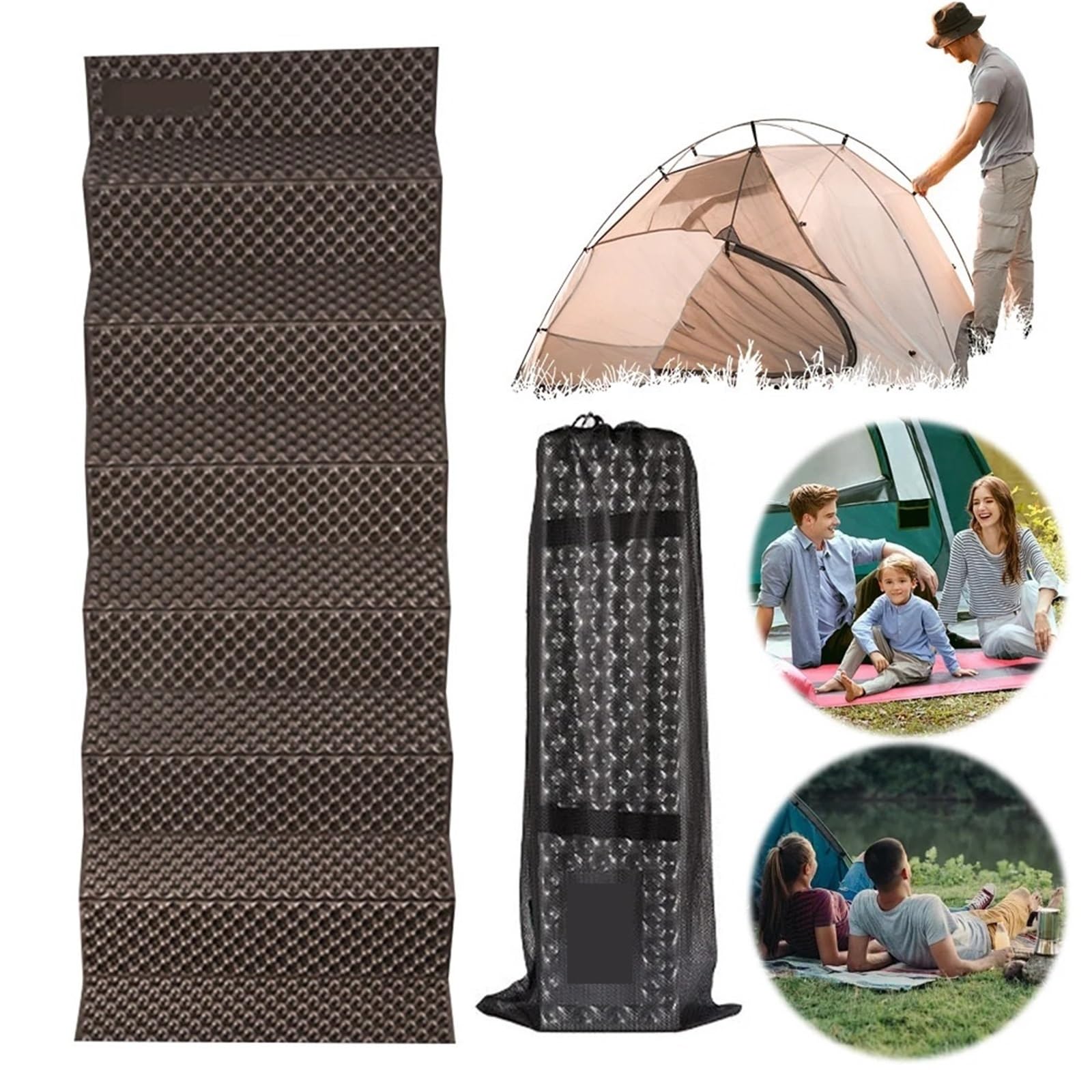 Colchoneta de Camping de Espuma Plegable Colchoneta for Dormir for Acampar al Aire Libre, colchón Impermeable for montañismo, Estera de Espuma Ultraligera for Picnic, Plegable a Prueba Humedad