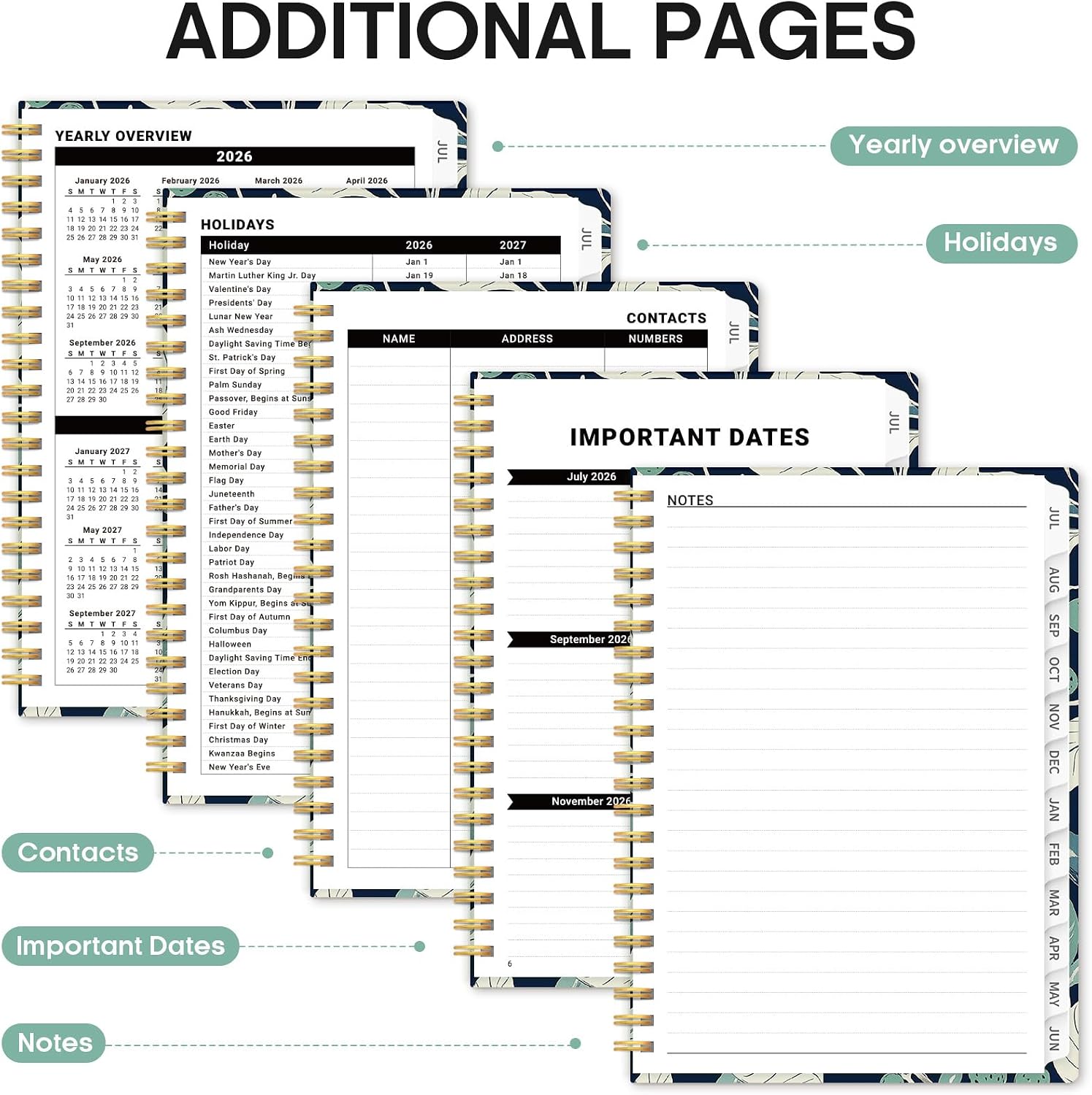 Planner 2026-2027, Jul 2026-Jun 2027 Academic Monthly & Weekly Planner image 5