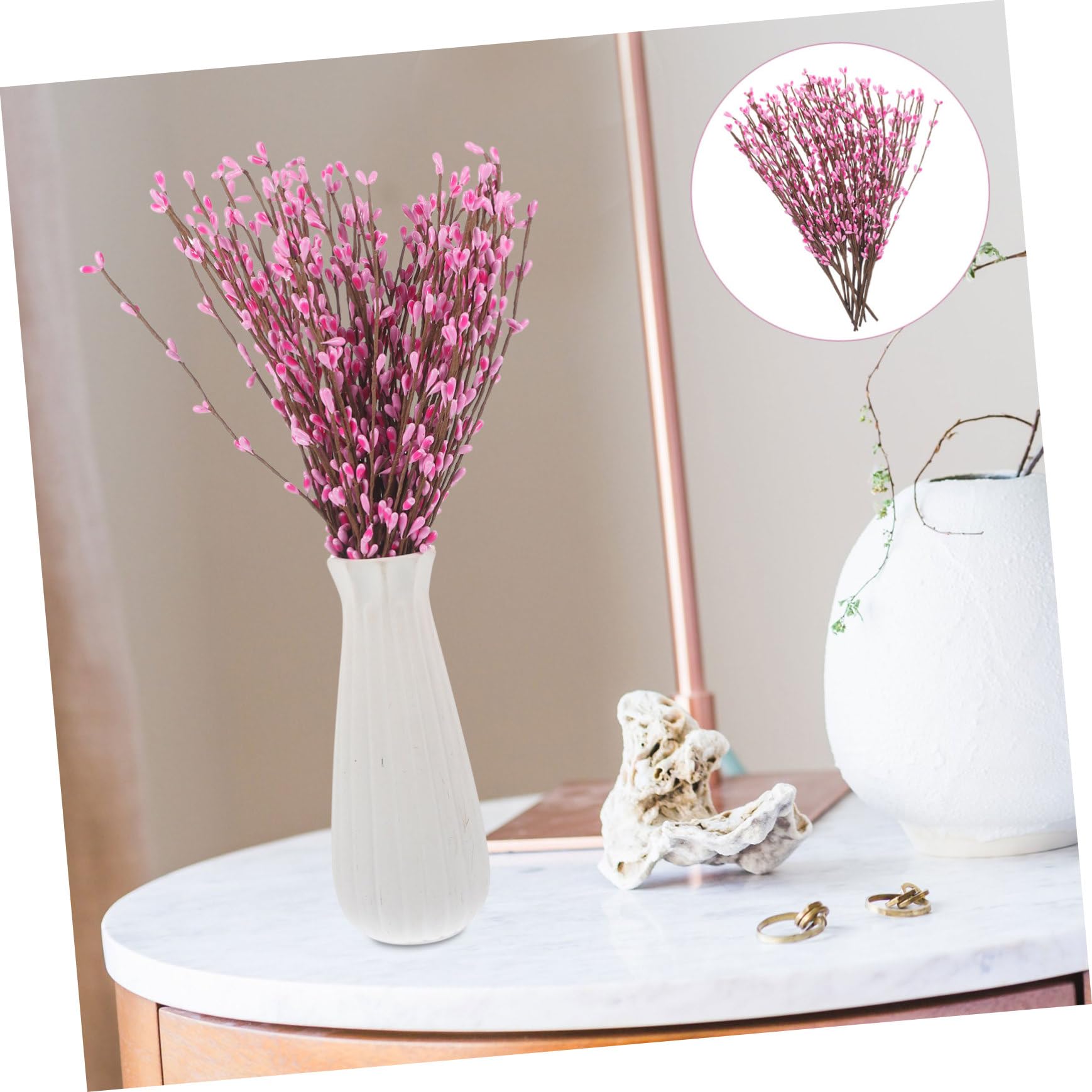 Cabilock 10 Pezzi Steli di Bacche Decorative Rosa per Composizioni Floreali