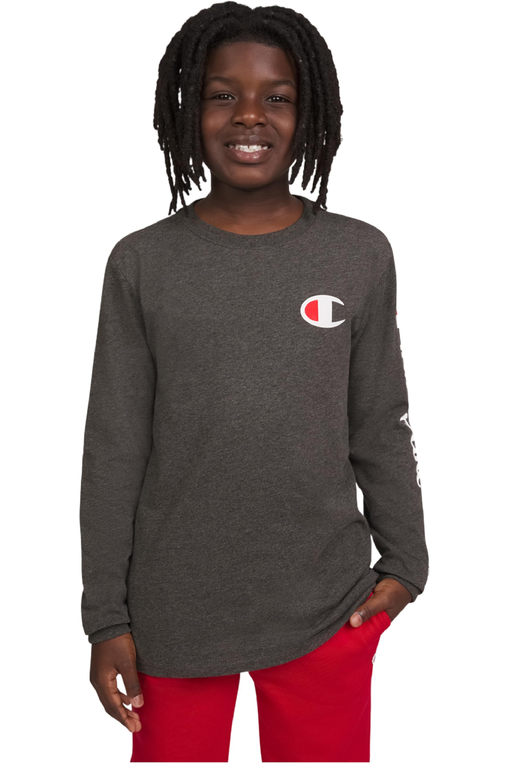 Champion Boys' Long Sleeve Tee Shirt Athletic Top
