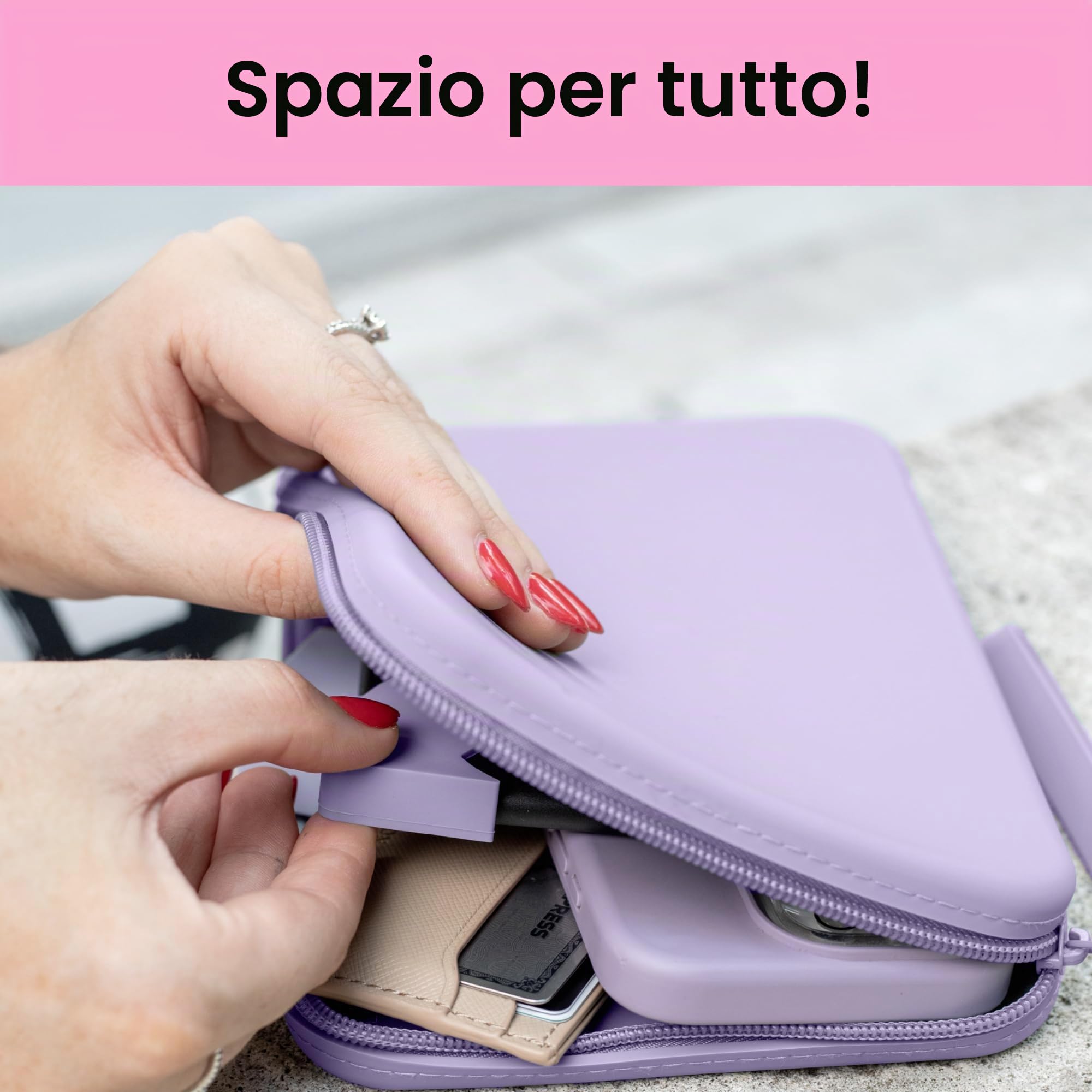 Strapsicle Silicone Pochette per Kindle e-reader, borsa multiuso per telefono, portafoglio e chiavi, adatta per Kindle 6", Kobos, Nook, Paperwhite 6", iPad Mini 6