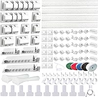 Vista 10 de ELII Kit de organización de cables de 327 piezas, 4 fundas para cables, 65 clips para cables con 13 soportes para cables, 25 rollos de correas Negro