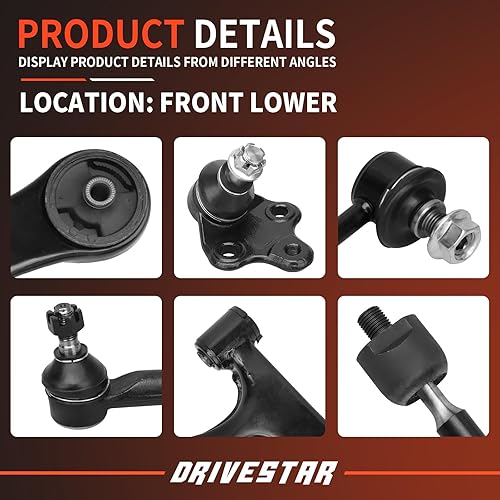 Miniatura 4 de DRIVESTAR Kit completo de suspensión delantera de 10 piezas para Toyota Corolla 2003 2004 2005 2006 2007 2008