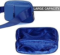 Vista 65 de Cangurera cruzada para mujer, mini bolsa para cinturón de 1 litro con correa ajustable de 32 a 51 pulgadas, bolsa de cintura pequeña para viajes