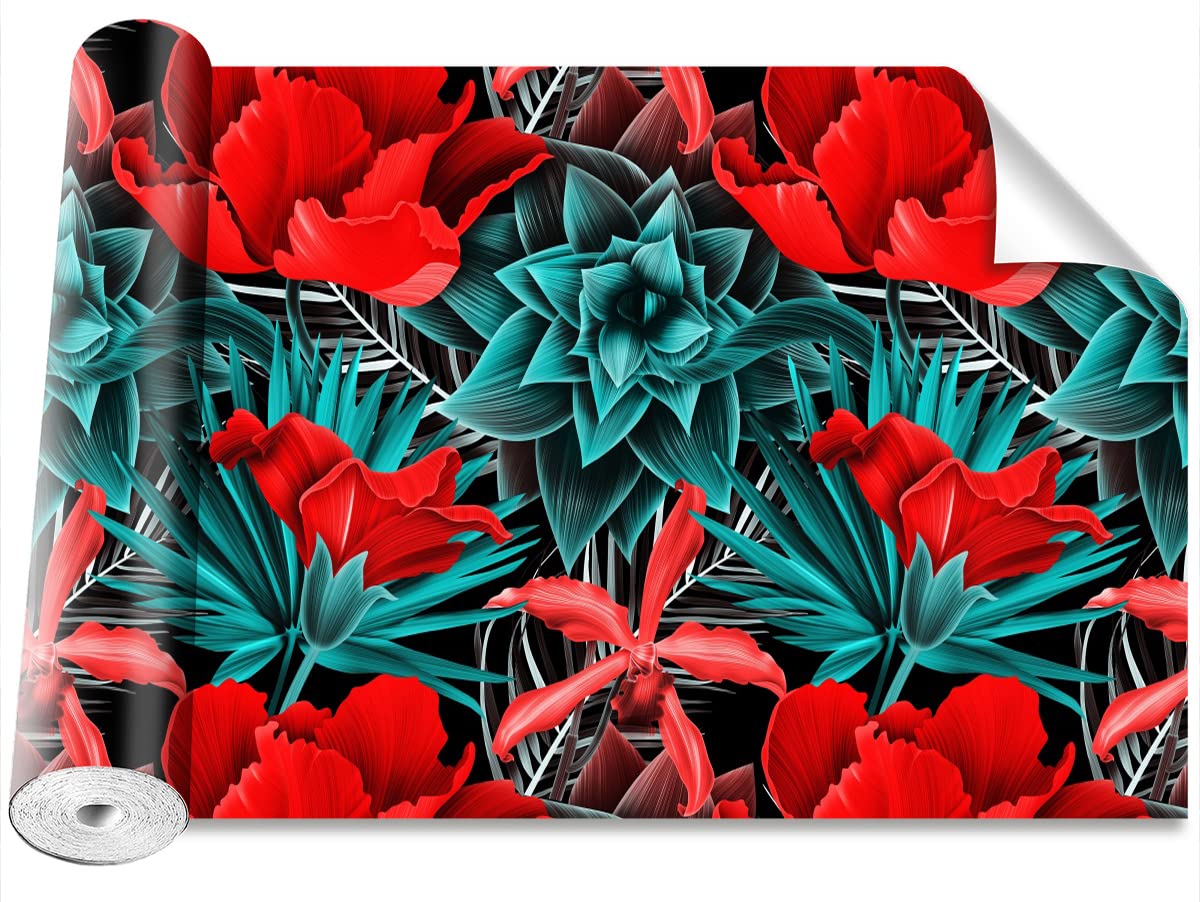 Papier peint auto-adhésif fleurs tropicales Tulup pour rénover facilement un mur abîmé