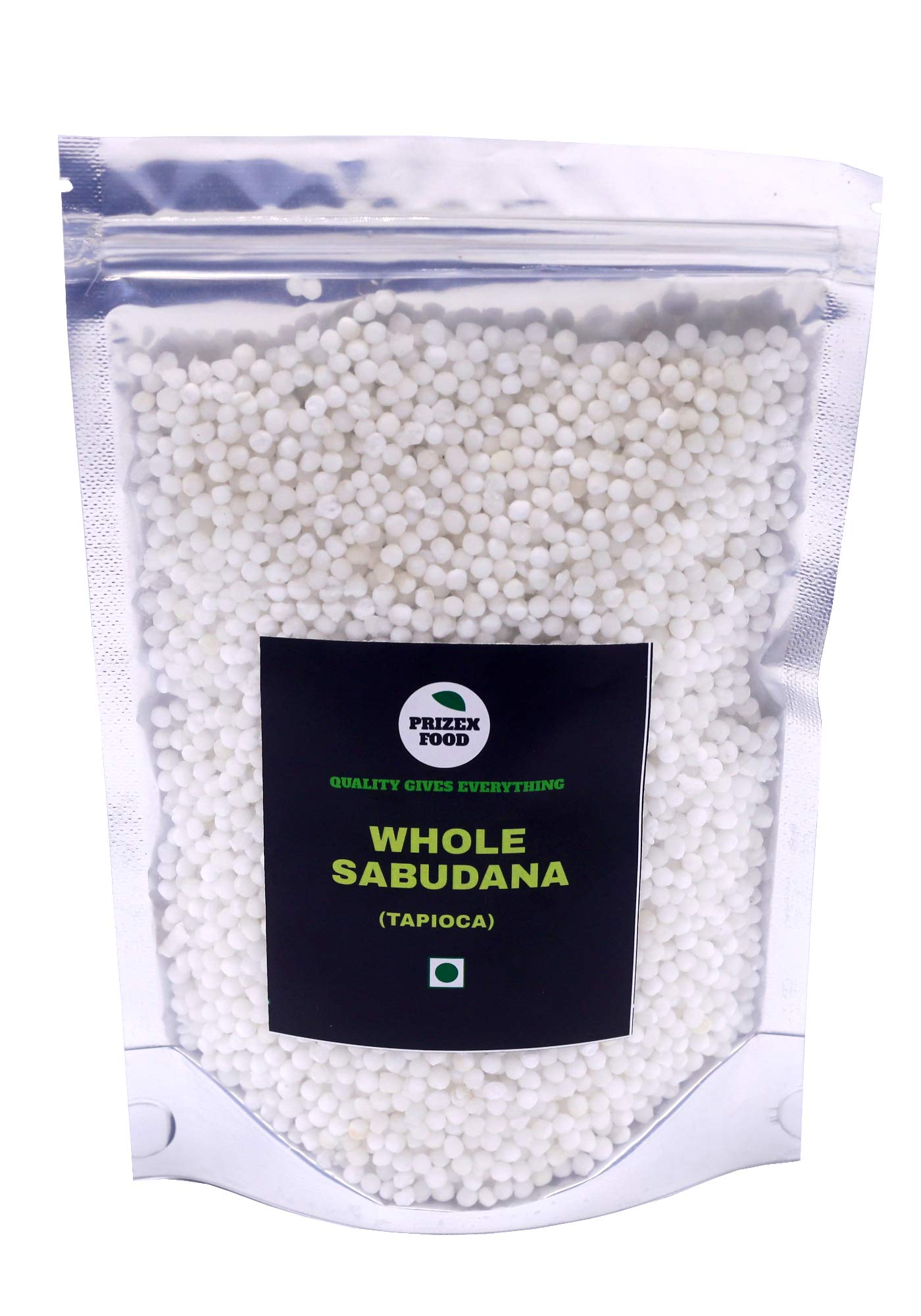 prizex Whole Sabudana Tapioca Pearls Sabudana (Sago), 1Kg