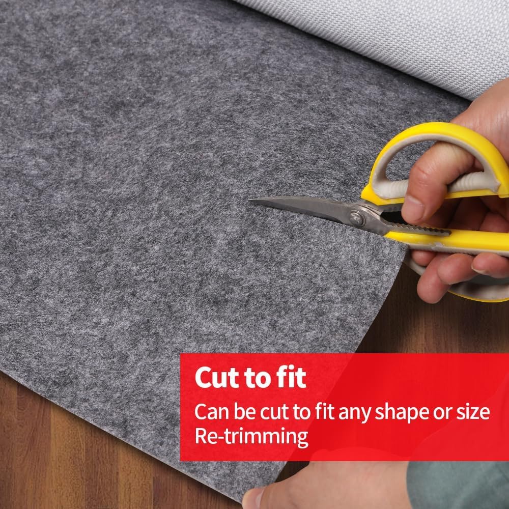 Tapis rond imperméable de 1,5 m - Antidérapant - Pour tous les sols et finitions - Tapis en feutre pour sols en bois dur - Maintient les tapis en place doux et sûrs (5TF)