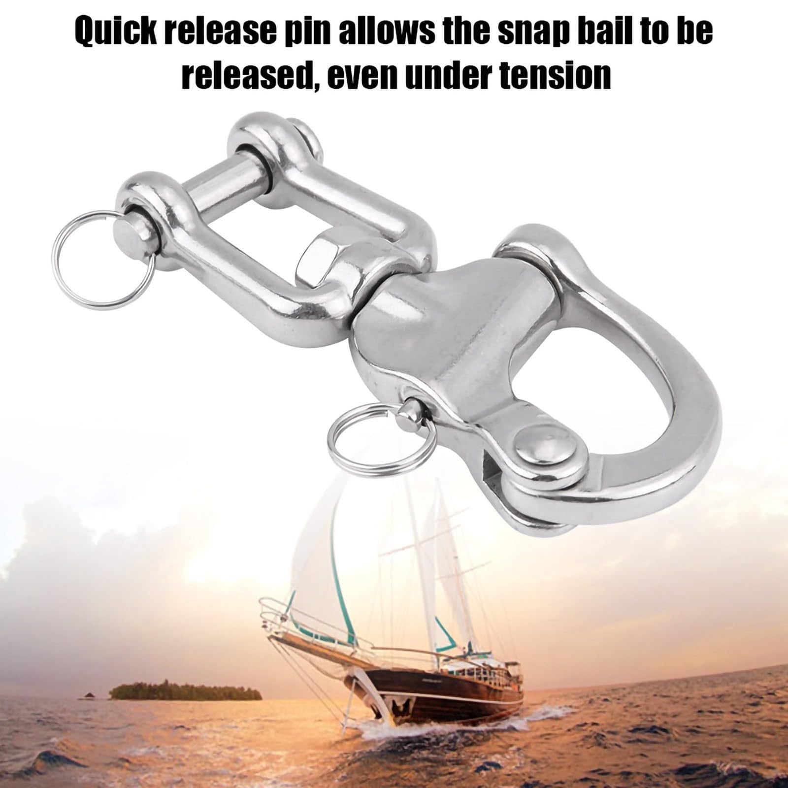 Xinsheinelry Multipurpose 316 Stainless Steel Strong Spring Shackle Suitable for Marine Boats & Outdoor Adventures Secure Attachment