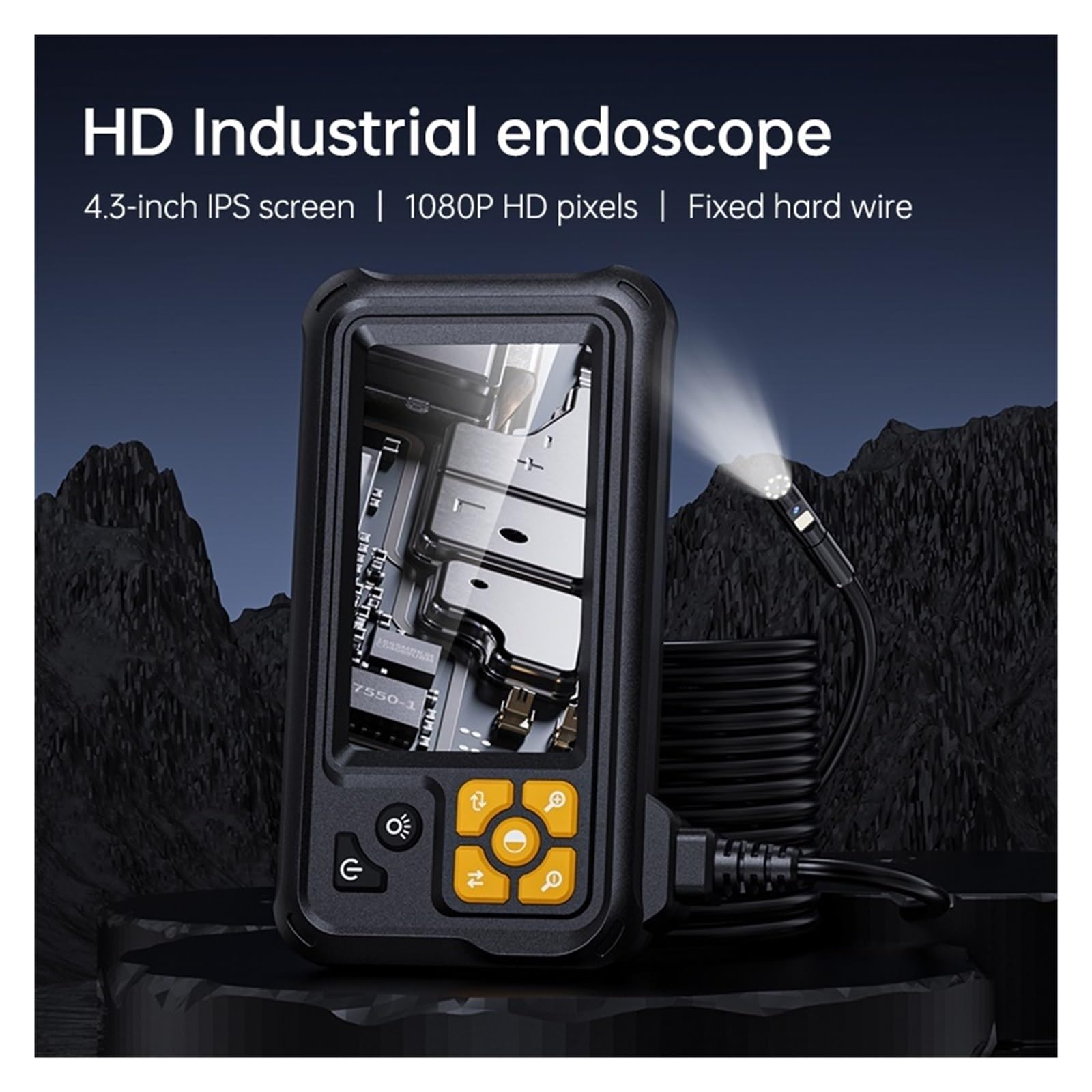 Endoscopio, Periscopio for ispezione leggera impermeabile IP67 con schermo IPS da 4,3 pollici for endoscopio industriale(10m)