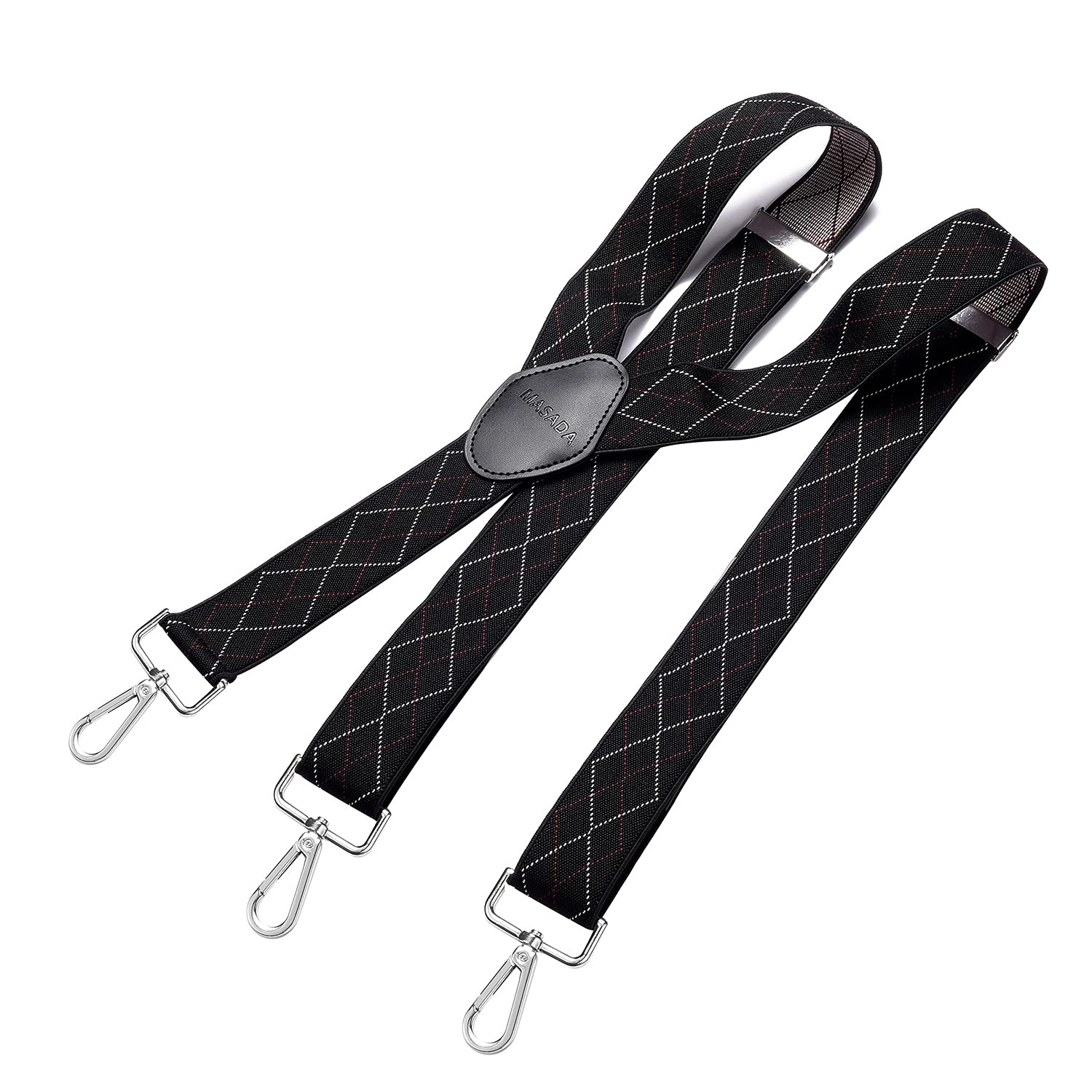 MASADA Bretelle da uomo chiusura a moschettone resistenti 3,5 cm di larghezza fino a 195 cm di altezza