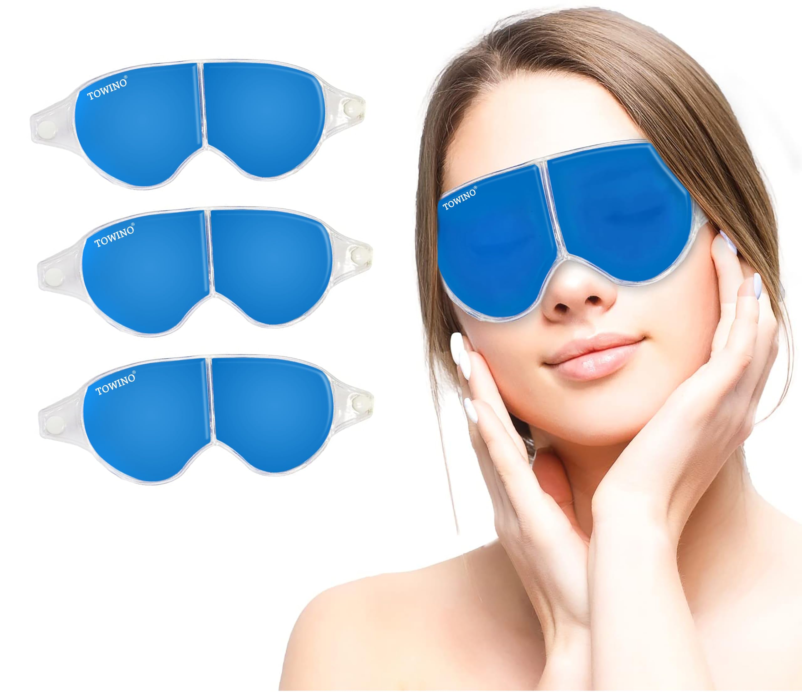TOWINO® Cooling Eye Gel Mask for Dark Circles, Dry eyes,Pain Relief, Redness,Eye Patches Cooling Gel Pads For Women & Men- Blue (Pack Of 1) — Amazon image 8