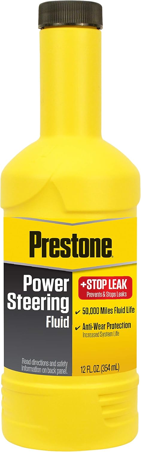 Prestone AS262 Power Steering Fluid + Stop Leak 12oz 12-Pack | Stops Leaks, Protects Pumps, 50K Mile Life