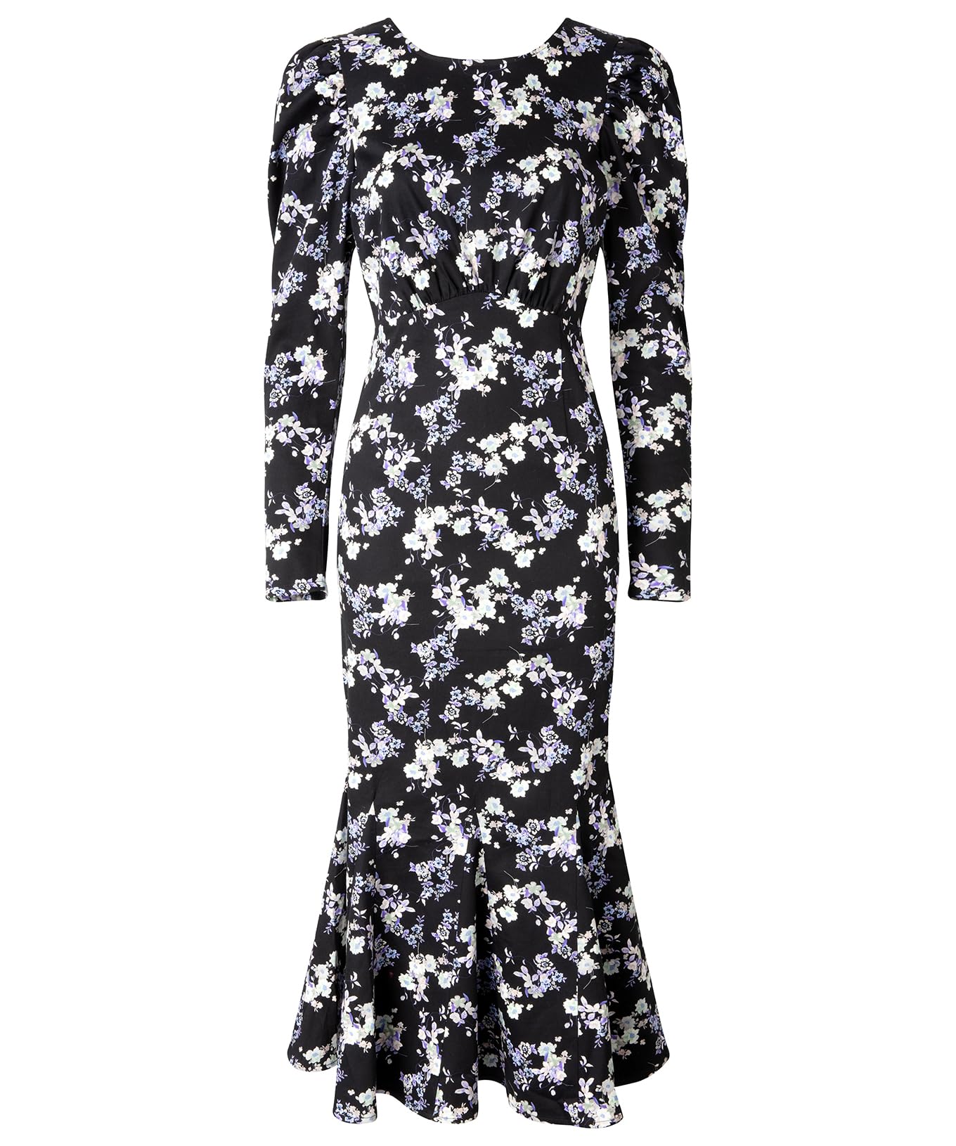 Joe Browns Women's Vintage-Inspired Ditsy Midi Dress, Regular, Black, UK 16