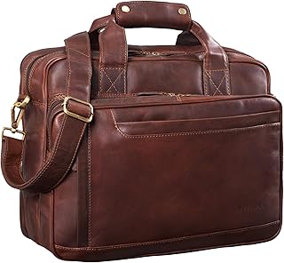STILORD 'Excelsior' Mala professor de couro homem mulher mala mala mala de pele vintage para portátil de 14 polegadas