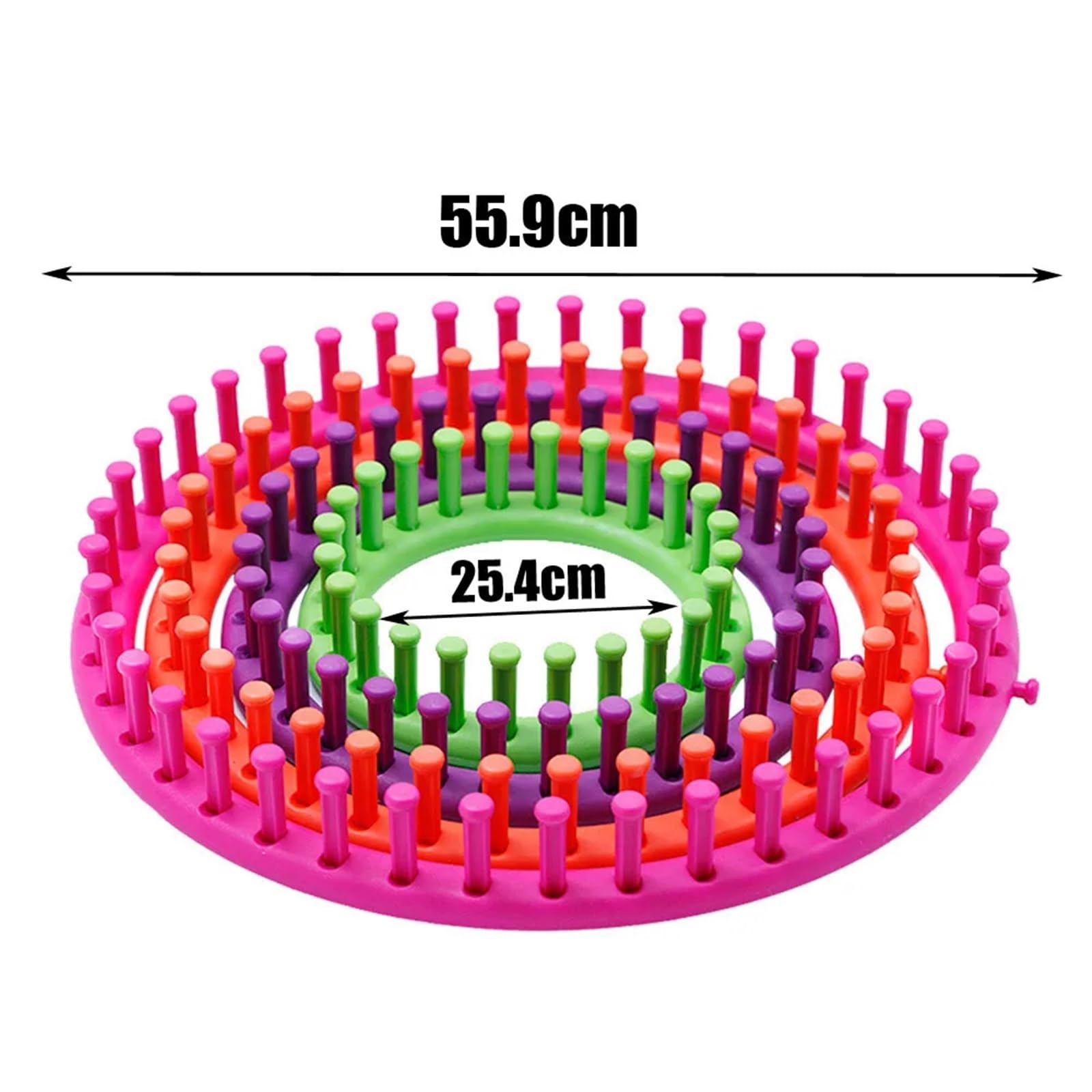 Kit de métiers à Tricoter Ensemble de métiers à tricoter ronds-métiers à tisser circulaires en plastique de 4 tailles à tricoter avec 1 aiguilles à tricoter et 1 crochets for outil de pull de chapeau