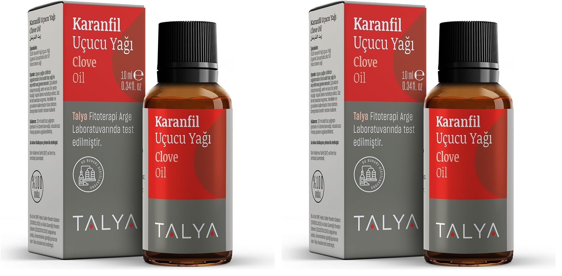 Talya Karanfil Uçucu Yağı, (Clove Essential Oil),%100 Saf ve Doğal, Bitkisel Aromaterapi Yağı, 10 ml (2 paketi)