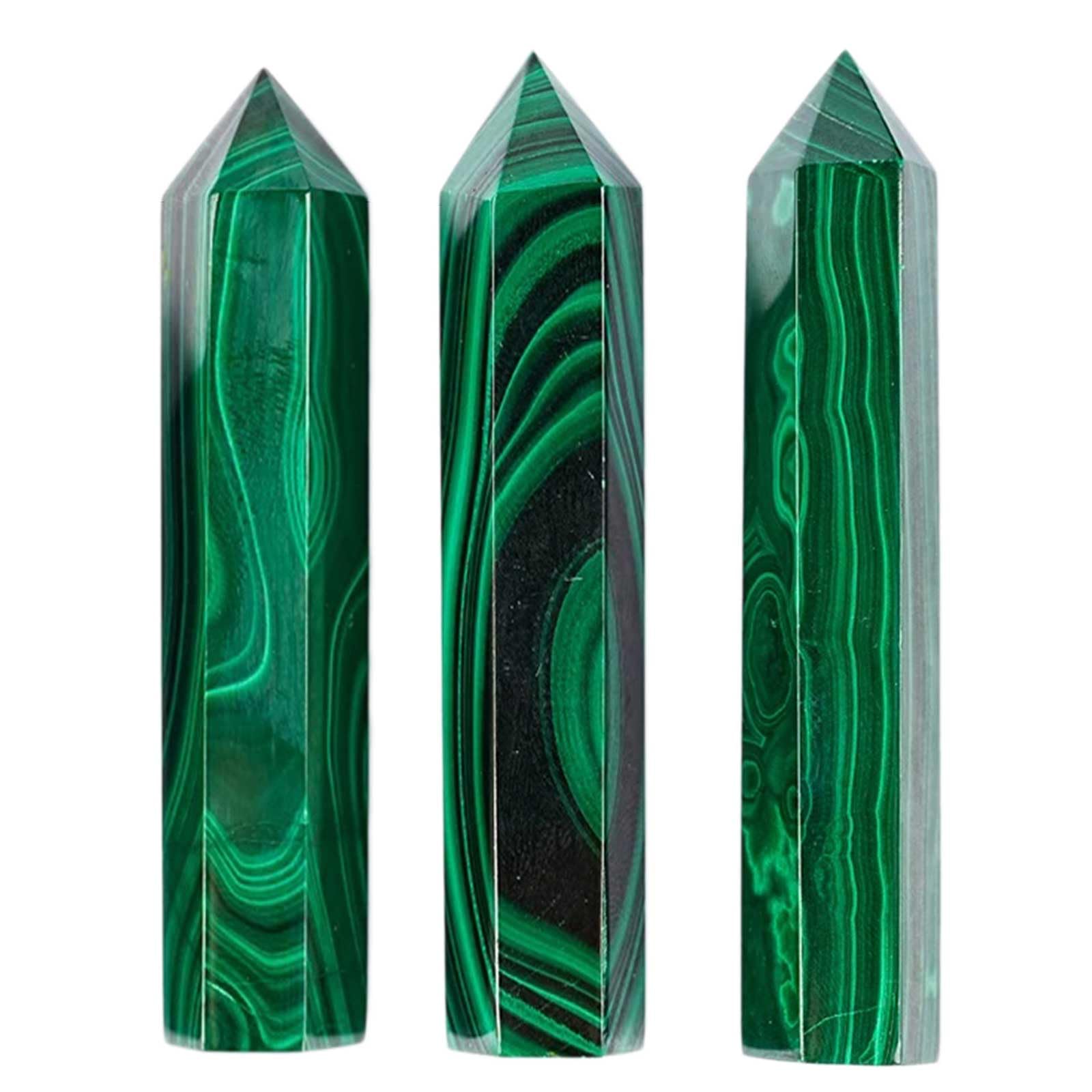 Varita de malaquita verde natural de 6-7 cm, ideal para sesiones de meditación y terapia de chakras