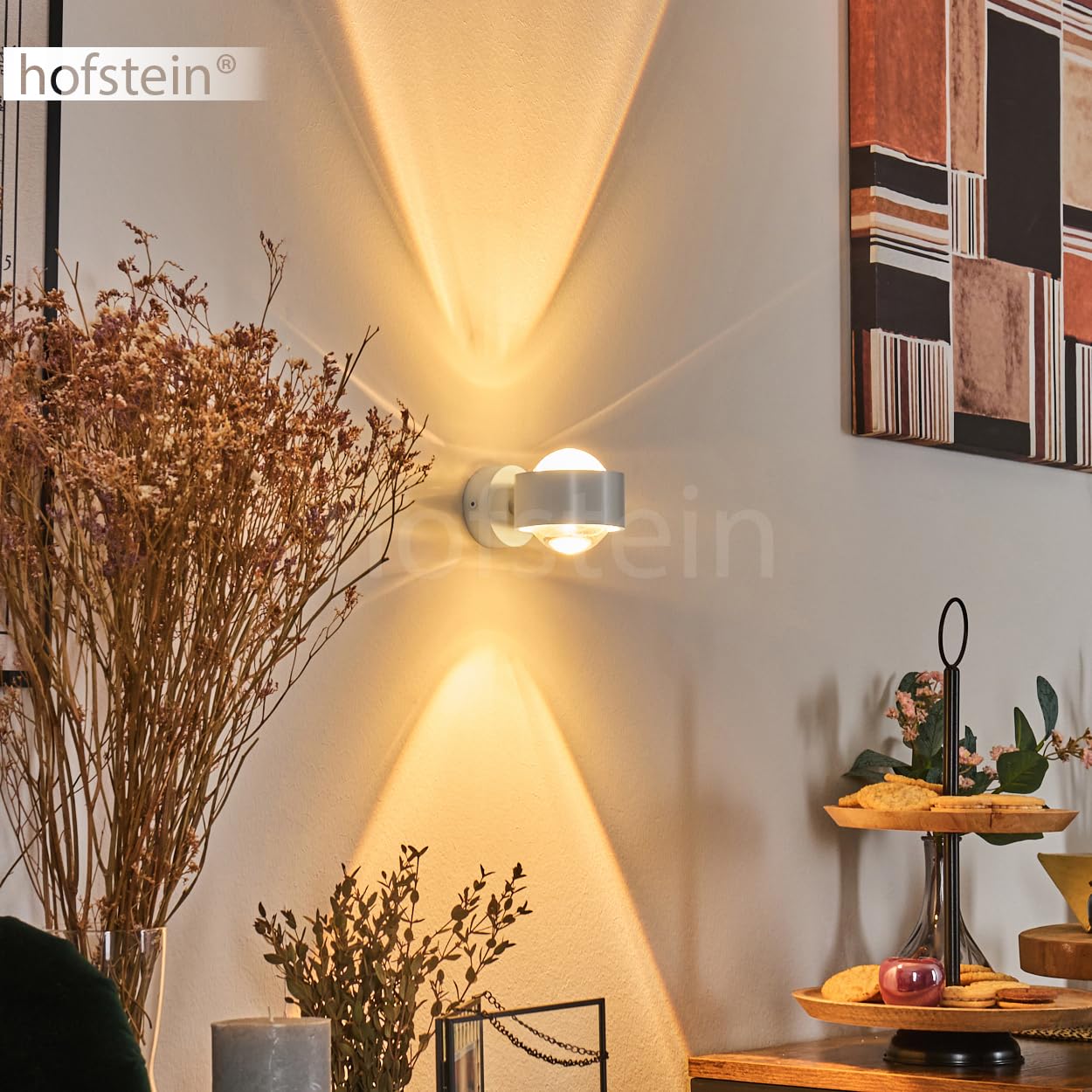 Wandleuchte Sapri, moderner Wandstrahler aus Metall/Glas in Weiß/Klar, Wandspot mit tollem Lichteffekt, Up&Down Leuchte, 1 x G9, ohne Leuchtmittel