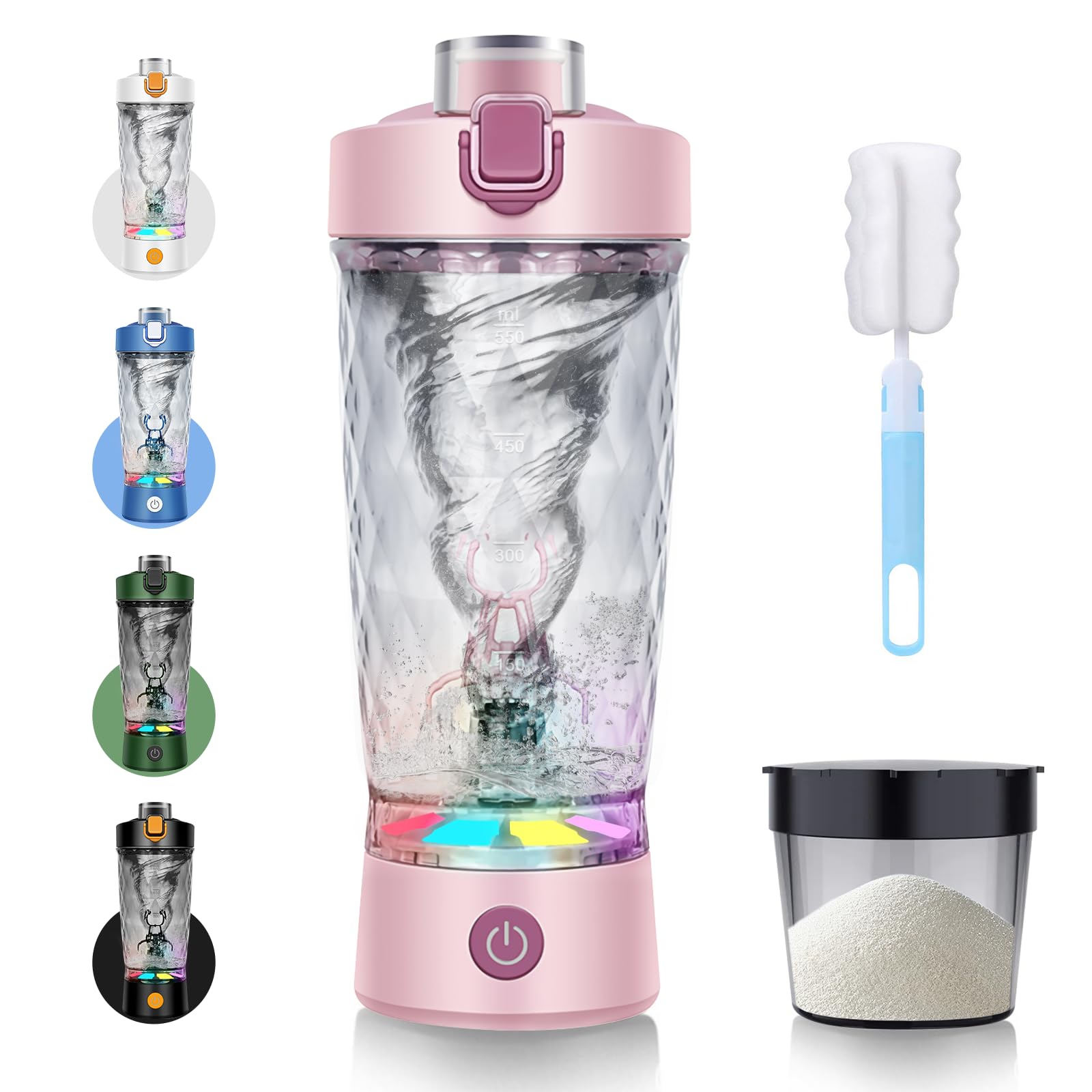 Shaker Elettrico, Frullatore per Spremitura da 650 Ml, Miscelatore Automatico Ricaricabile Tramite USB per Proteine ​​in Polvere, Cereali, Latte di Soia, caffè