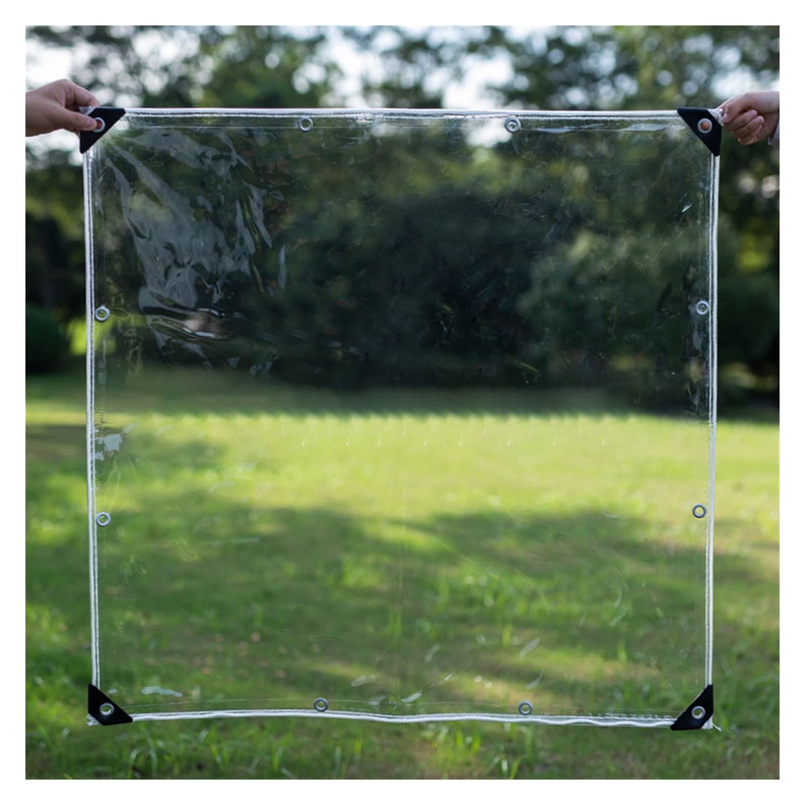 Strapazierfähige, transparente PVC-Plane, 5 x 2 m, verdickte Outdoor-Leinwand für Wind- und Regenschutz, wasserdichte Plane, perfekt für Camping-Abdeckungen und Gehege