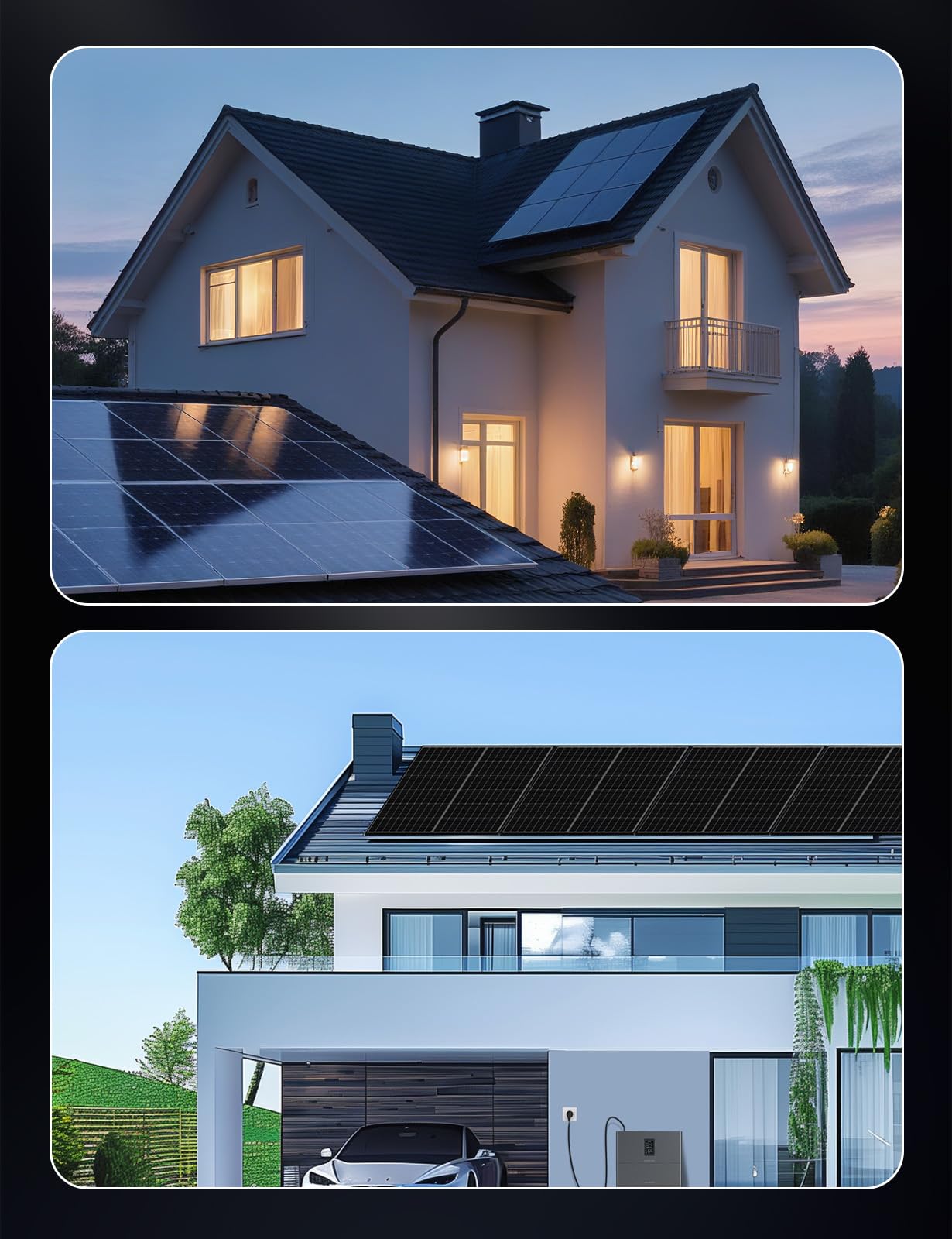 ECO-WORTHY 430W Solarpanel N-type Monokristallin Solarmodul IP68 geeignet für Balkonkraftwerk Netzgekoppelte Insel-Systeme