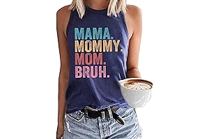 Mama Shirt Women Tank Mama Mommy Mom Bruh Funny Mama Print Graphic Shirt Tops
