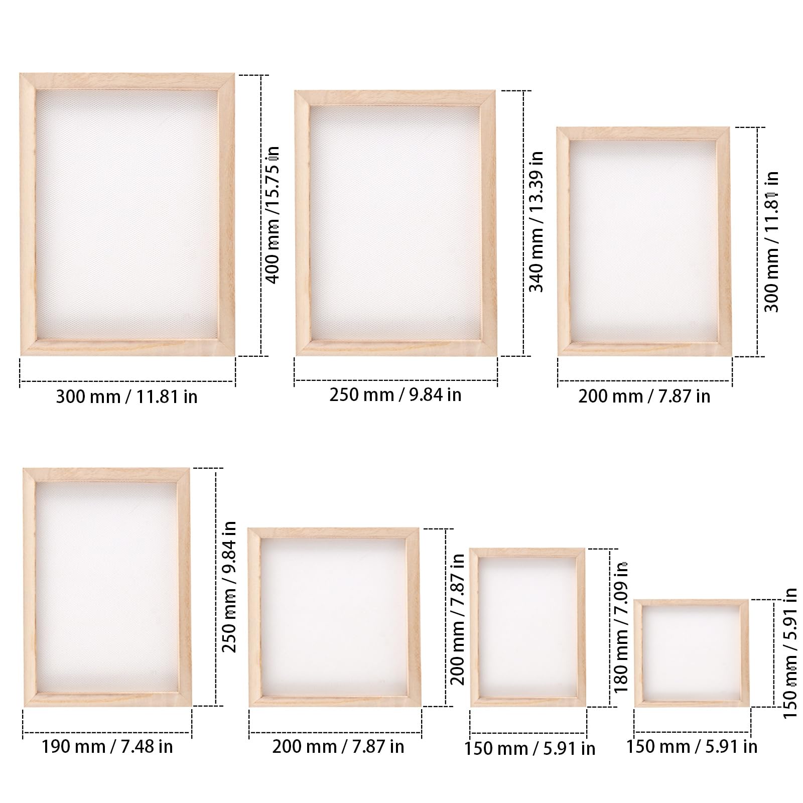 7 Stück Papier Schöpfen, Schöpfrahmen Papierschöpfrahmen Set, Papierherstellung Werkzeuge für Papierherstellung und Handwerk